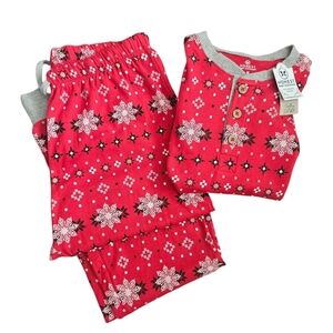 Honest Co Men's Holiday Winter Pajamas Sz Medium Organic Cotton NWT